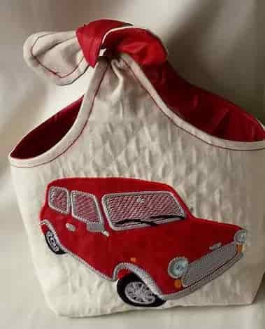 Motif de broderie machine voiture diamant Austin mini Morris