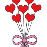 ballons en cœurs motif de broderie machine de la st valentin