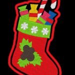 botte de noël appliqué motif de broderie machine