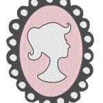 camée 2 motif de broderie machine