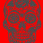 crâne fête des morts motif de broderie machine