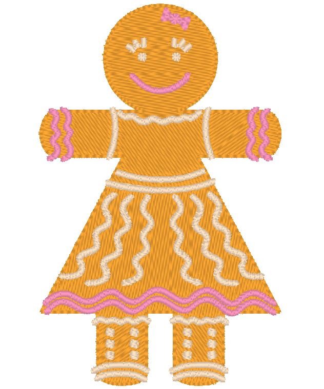 fille pain d'épices fille en pain d'épices motif de broderie machine