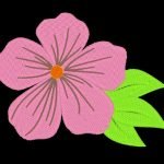 motif de broderie machine d'une fleur rose
