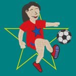 footballeuse motif de broderie machine