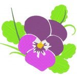 motif de broderie machine pensée fleur