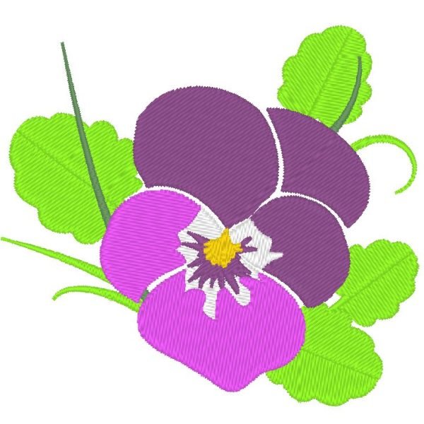 motif de broderie machine pensée fleur