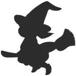 ombre petite sorcière motif de broderie machine gratuit