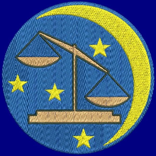 balance motif de broderie machine signe du zodiaque