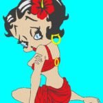 betty boop des îles motif de broderie machine