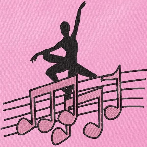 danseuse et notes de musique Motif de broderie machine cadre 18 x 13 / 30 x 20 Formats des fichiers PES,CSD,EXP,HUS,SHV,VIP,XXX,DST,PCS,JEF,VP3,SEW,EMB… Téléchargement immédiat