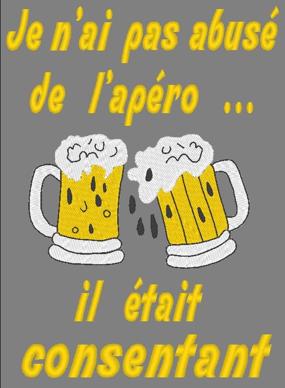 l'apéro motif de broderie machine l'apéro
