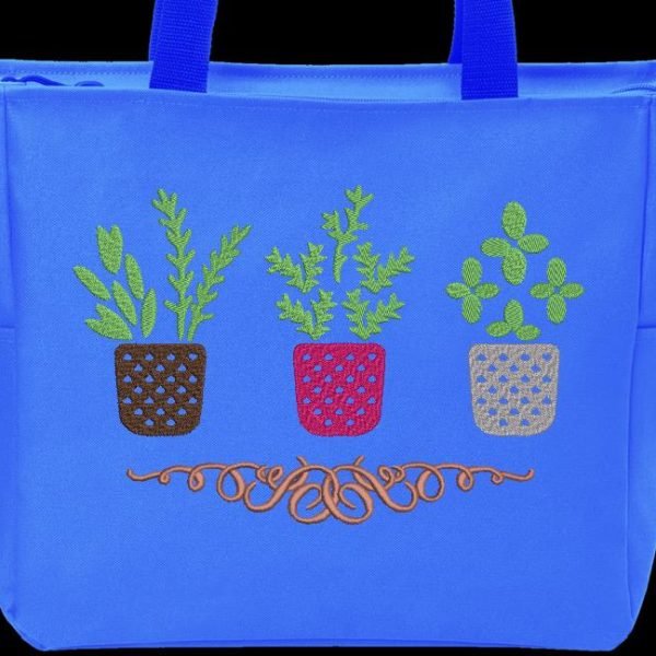 mes herbes aromatiques Motif de broderie machine de 3 jolis pots avec des herbes aromatiques et une belle arabesque cadre 13 x 18 / 20 x 30 Formats des fichiers PES,CSD,EXP,HUS,SHV,VIP,XXX,DST,PCS,JEF,VP3,SEW,EMB… Téléchargement immédiat