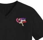 Miss glossy body numérisation client motif de broderie machine logo tee-shirt.