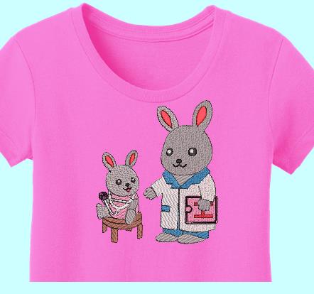 petit lapin chez le docteur motif de broderie machine d’un adorable petit lapin qui joue avec le stéthoscope du docteur lapin motif idéal pour une composition . cadre 13 x 18 / 20 x 20 Formats des fichiers PES,CSD,EXP,HUS,SHV,VIP,XXX,DST,PCS,JEF,VP3,SEW,EMB… Téléchargement immédiat