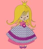 jolie petite princesse Motif de broderie machine cadre  10 x 10/ 20 x 20 Formats des fichiers PES,CSD,EXP,HUS,SHV,VIP,XXX,DST,PCS,JEF,VP3,SEW,EMB… Téléchargement immédiat