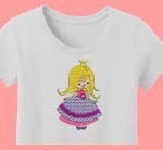 jolie petite princesse Motif de broderie machine cadre  10 x 10/ 20 x 20 Formats des fichiers PES,CSD,EXP,HUS,SHV,VIP,XXX,DST,PCS,JEF,VP3,SEW,EMB… Téléchargement immédiat