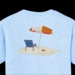 seul sur la plage Motif de broderie machine d’un fauteuil de plage avec un grand parasol blanc et orange ainsi qu’une étoile de mer sur le sable fin de la plage cadre 12 x 18 / 30 x 20 Formats des fichiers PES,CSD,EXP,HUS,SHV,VIP,XXX,DST,PCS,JEF,VP3,SEW,EMB… Téléchargement immédiat