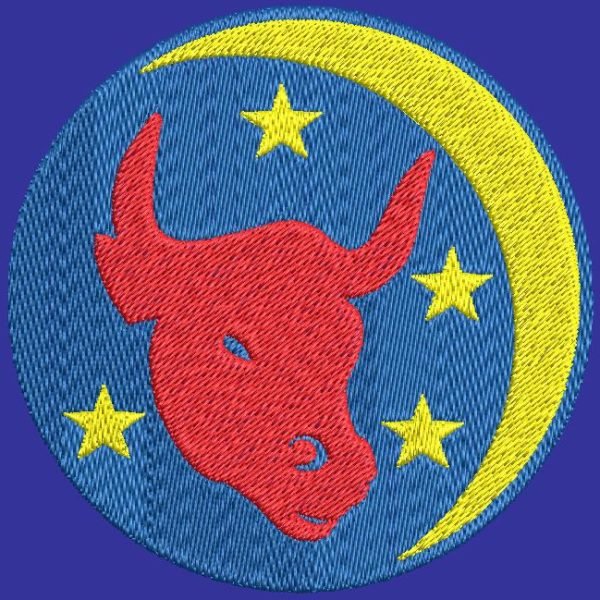 taureau signe du zodiaque motif de broderie machine