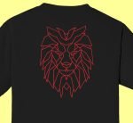 tête de lion géométrique redwork motif de broderie machine