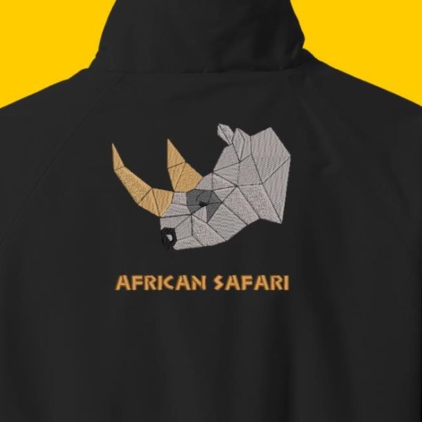 Motif de broderie machine d’une tête de rhinocéros