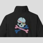 tête de mort pirate avec un cache œil multicolore Motif de broderie machine cadre 10 x 10/ 13 x 18 / 20 x 30 Formats des fichiers PES,CSD,EXP,HUS,SHV,VIP,XXX,DST,PCS,JEF,VP3,SEW… Téléchargement immédiat