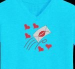 lettre d’amour. Motif de broderie machine d’une lettre d’amour suivie de cœurs  qui filent  vers la saint valentin. cadre 10 x 10 / 20 x 20 /20 x 20. Formats des fichiers PES,CSD,EXP,HUS,SHV,VIP,XXX,DST,PCS,JEF,VP3,EMB… Téléchargement immédiat après votre paiement.