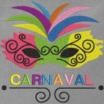 masque avec le texte coloré carnaval