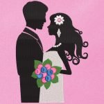 les mariés amoureux buste