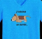 j’adore le lundi motif de broderie machine humoristique – Image 2