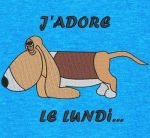 j’adore le lundi motif de broderie machine humoristique