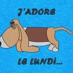 j’adore le lundi motif de broderie machine humoristique