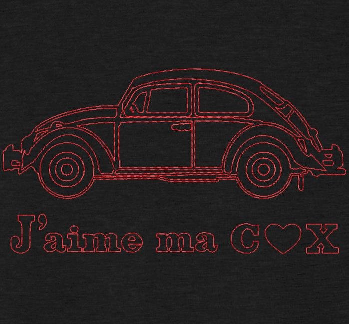 j'aime ma cox redwork