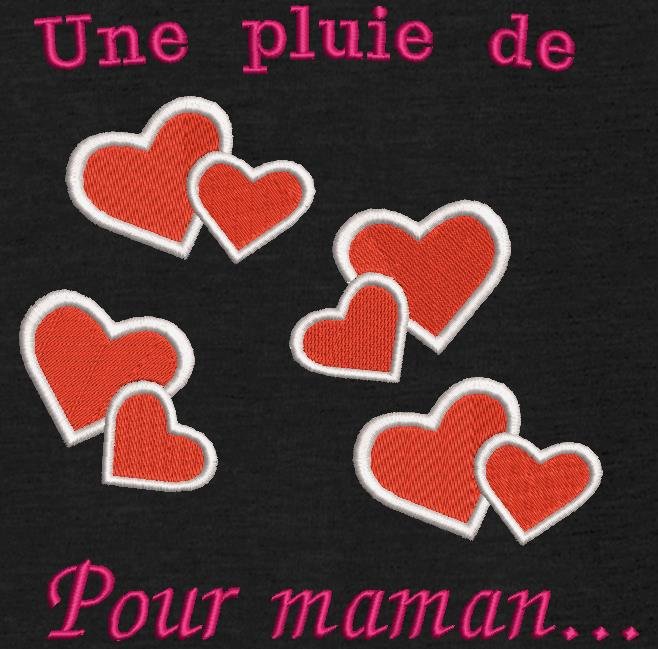 une pluie de cœurs pour maman