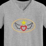 cœur avec ailes appliqué