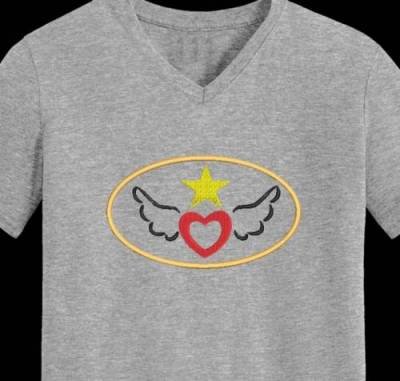 cœur avec ailes appliqué 1 cœur avec ailes appliqué