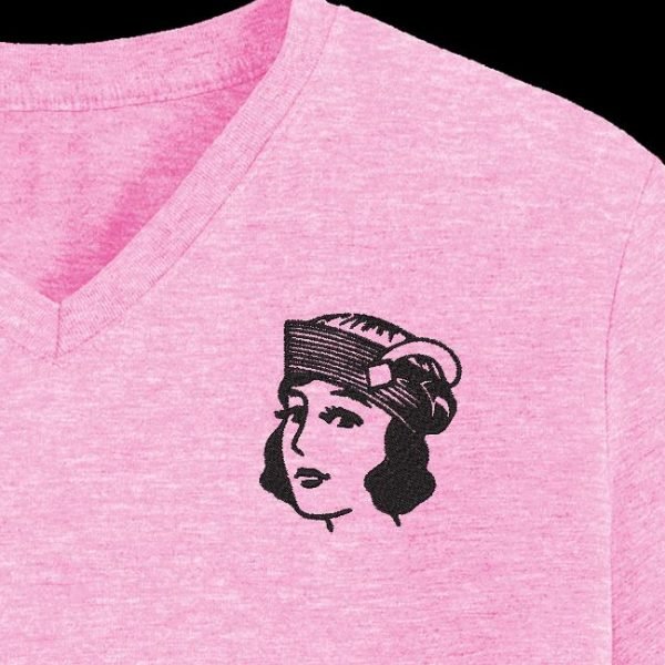 fille vintage avec un chapeau motif de broderie machine gratuit
