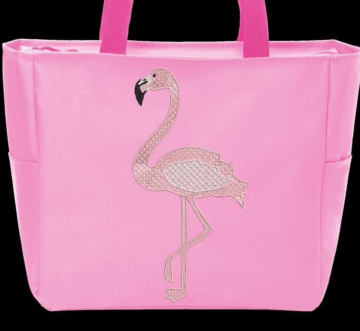 flamant rose de profil