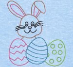 lapin et œufs de pâques redwork