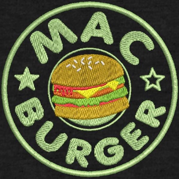 numérisation client motif de broderie machine mac burger