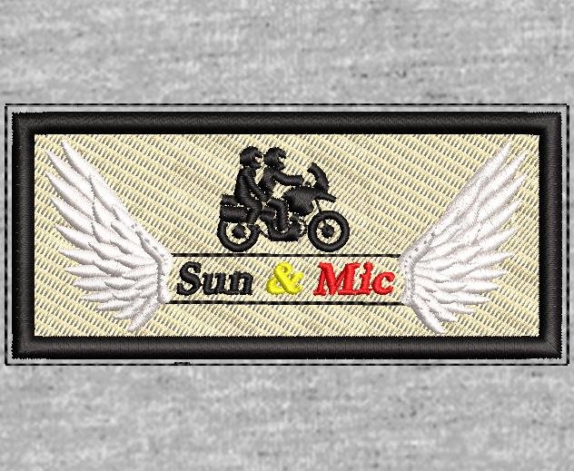 «noresize»sun et mic digitalisation logo broderie