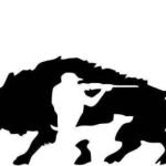 silhouette chasseur et sanglier